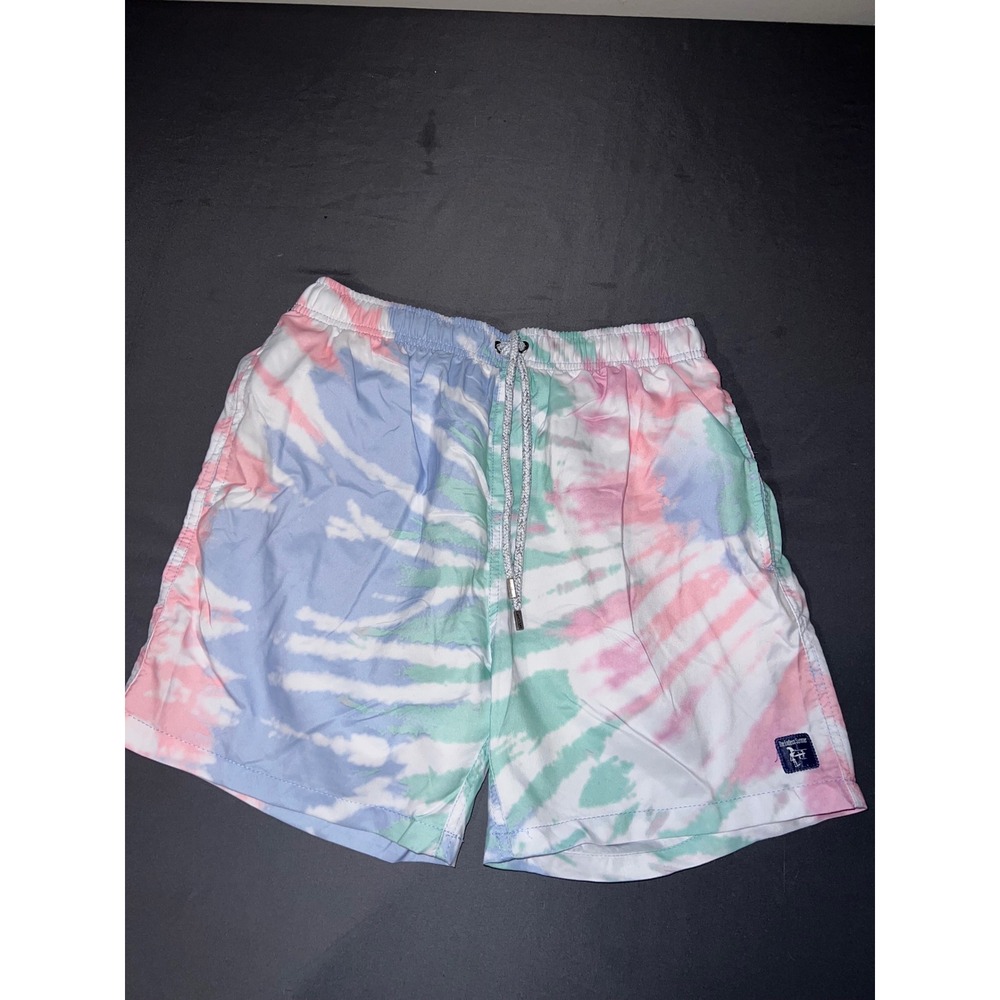 The Endless Summer Tie Dye Swim Shorts Pastel Pink Blue Green Medium
